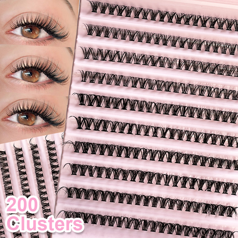 Eyelash Extensions - Einzelne Wimpern, Wimpernbüschel, 8–16 mm, 200