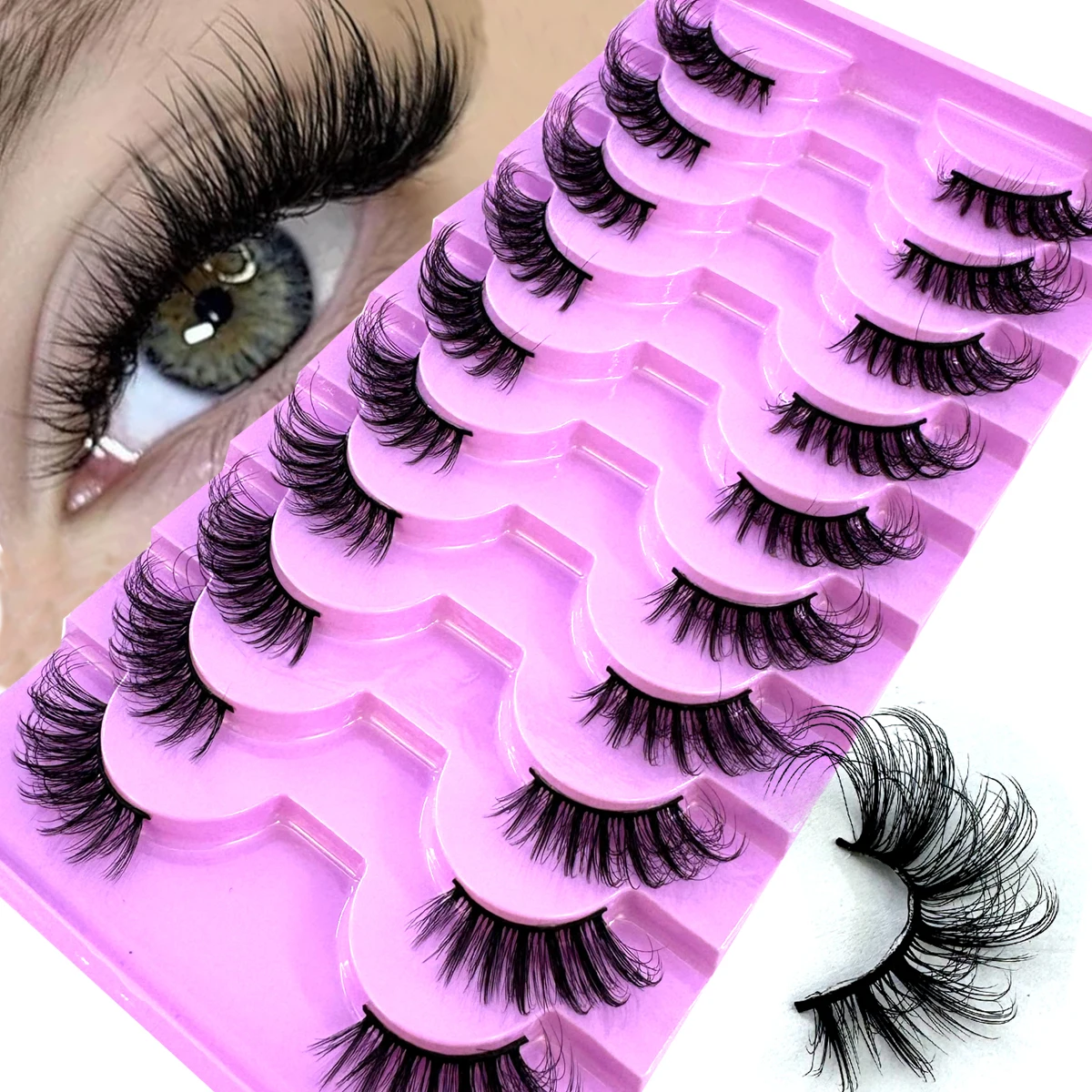 Eyelash Extension Cat Eye - AMSDCN neue halbe Wimpern, 10 Paar,