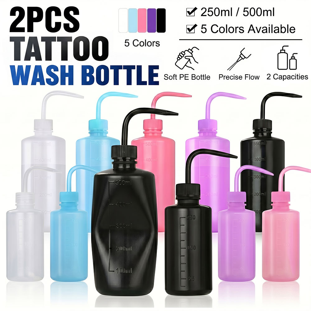 Eyelash Extension Wash - 2 Stück Tattoo-Sprühflasche Tattoo-Waschflasche 250ml 500ml