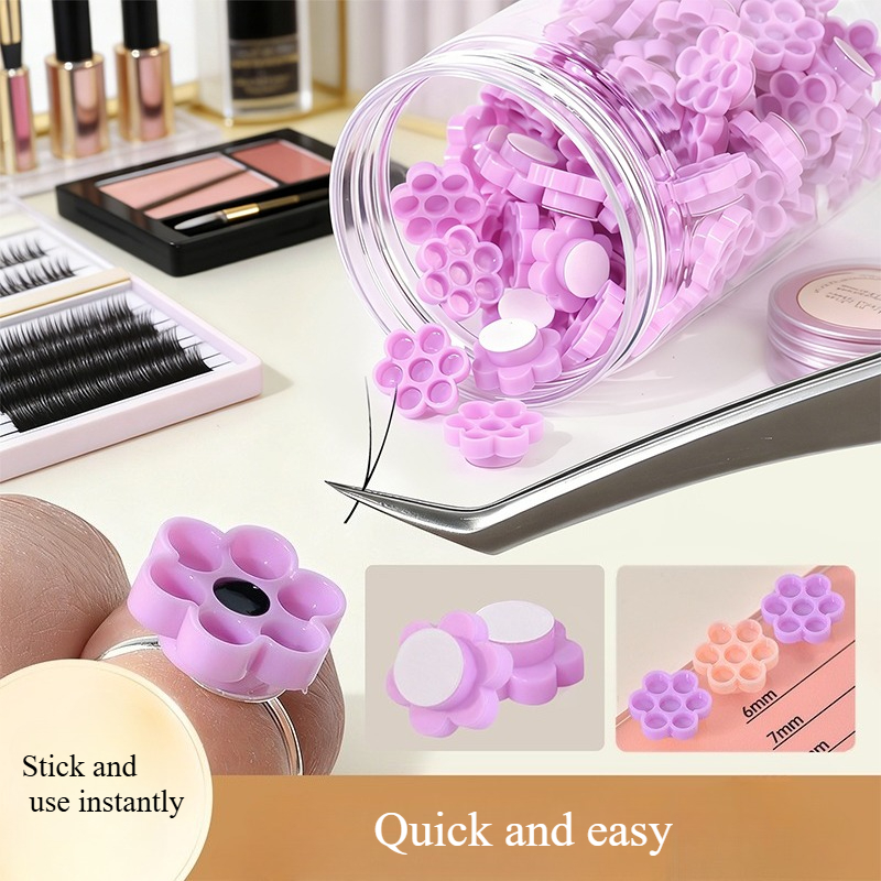 Eyelash Extension Class - 120 Stück Wimpernverlängerungs-Kleberhalter, Wabenförmige Wimpernkleberbecher mit