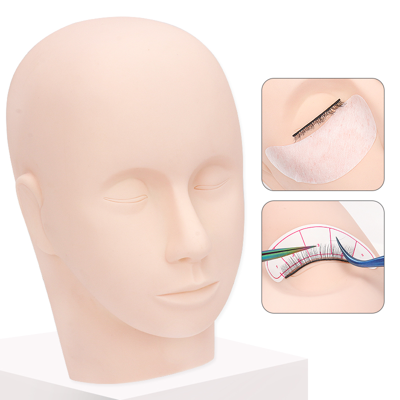 Eyelash Extension Class - 1 Stück Wimpernverlängerungs-Übungskopf, Wimpernlifting-Make-up-Übungsmodell, Künstlicher Mannequinkopf